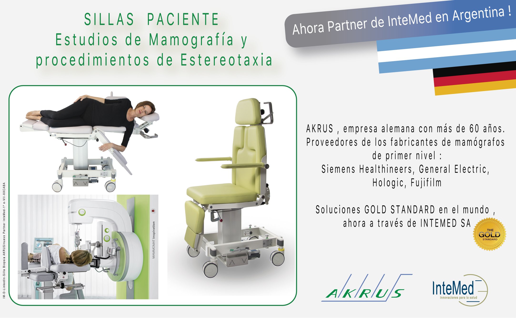 Sillas para procedimientos de Estereotaxia – AKRUS – Calidad Alemana Gold Standard –